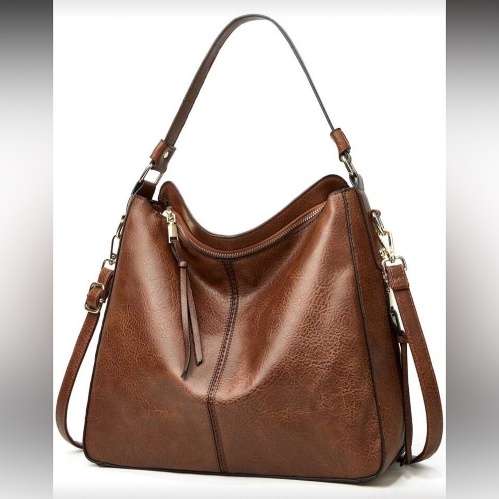 Elegant Brown Leather Shoulder Bag